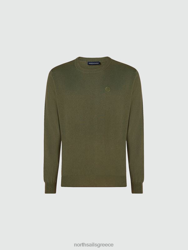 γρ North Sails άνδρες άλτης με το λαιμό του πληρώματος πράσινο κισσό NZP8905 είδη ένδυσης