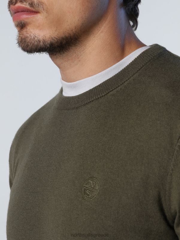 γρ North Sails άνδρες άλτης με το λαιμό του πληρώματος πράσινο κισσό NZP8905 είδη ένδυσης