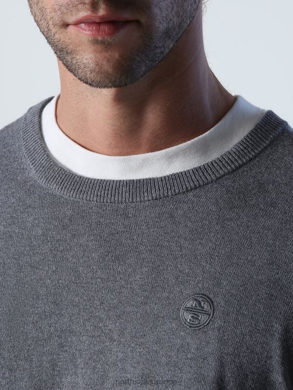 γρ North Sails άνδρες άλτης με το λαιμό του πληρώματος μεσαίο γκρι μελανζέ NZP8910 είδη ένδυσης