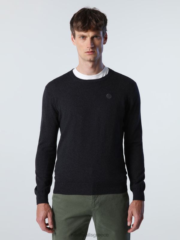 γρ North Sails άνδρες άλτης με το λαιμό του πληρώματος σκούρο γκρι μελανζέ NZP8911 είδη ένδυσης