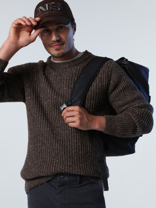 γρ North Sails άνδρες ραβδωτό άλτης κακάο NZP8984 είδη ένδυσης