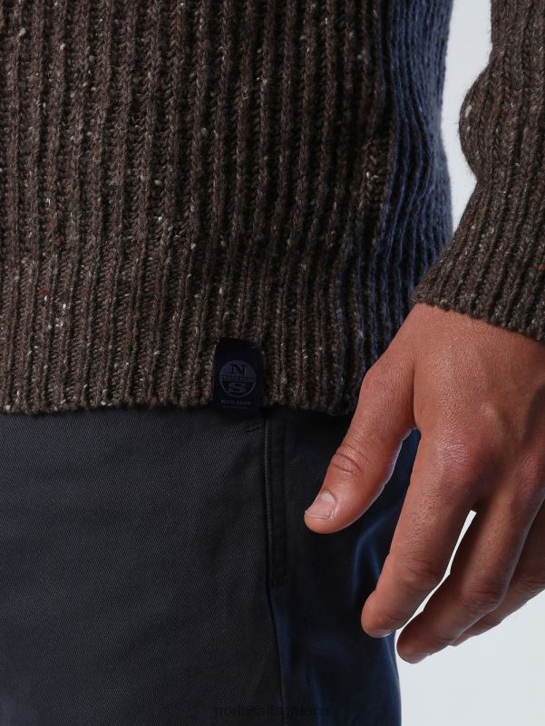 γρ North Sails άνδρες ραβδωτό άλτης κακάο NZP8984 είδη ένδυσης