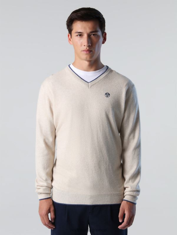 γρ North Sails άνδρες jumper με λαιμόκοψη βούτυρο NZP8803 είδη ένδυσης