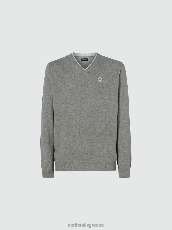 γρ North Sails άνδρες jumper με λαιμόκοψη απολιθωμένη μελάγχη NZP8804 είδη ένδυσης