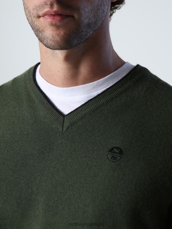 γρ North Sails άνδρες jumper με λαιμόκοψη πράσινο κισσό NZP8805 είδη ένδυσης