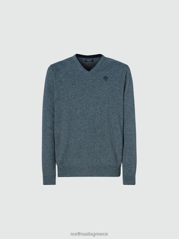 γρ North Sails άνδρες jumper με λαιμόκοψη μεσαίο γκρι μελανζέ NZP8809 είδη ένδυσης