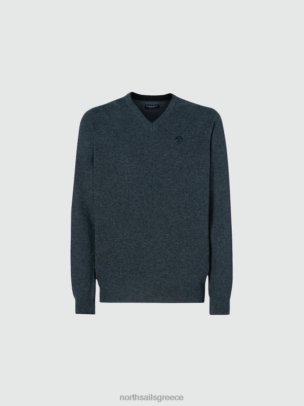 γρ North Sails άνδρες jumper με λαιμόκοψη σκούρο γκρι μελανζέ NZP8810 είδη ένδυσης