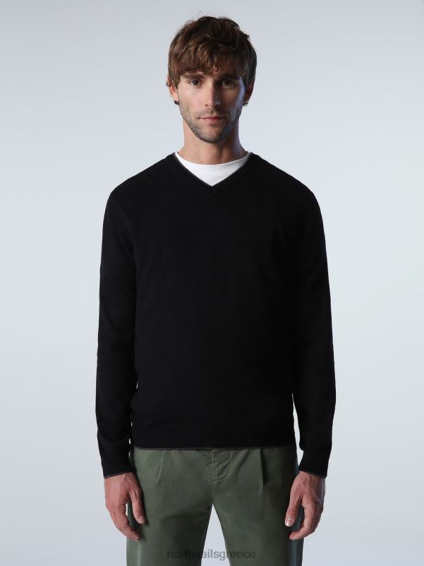 γρ North Sails άνδρες jumper με λαιμόκοψη μαύρος NZP8811 είδη ένδυσης