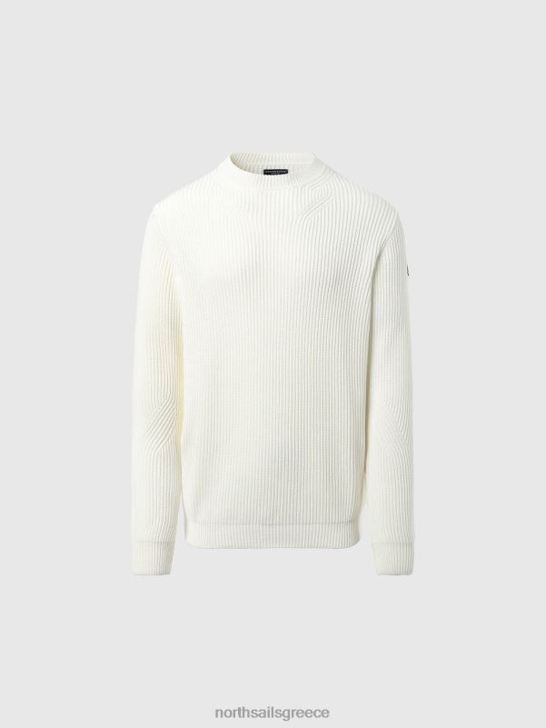 γρ North Sails άνδρες ραβδωτός λαιμός πληρώματος marshmallow NZP8247 είδη ένδυσης