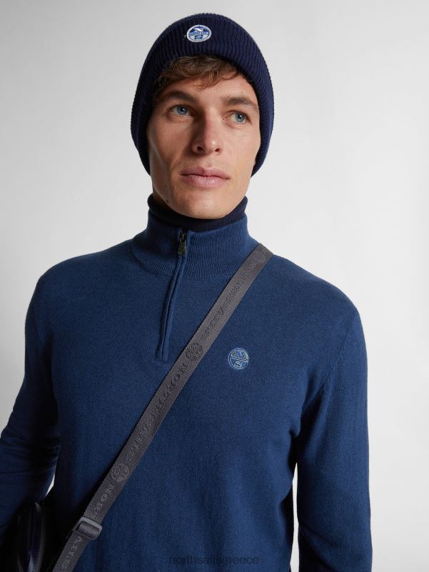 γρ North Sails άνδρες βραχυκυκλωτήρα με μισό φερμουάρ Ποσειδώνας melange NZP81319 είδη ένδυσης