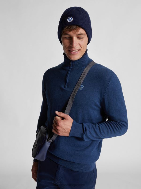 γρ North Sails άνδρες βραχυκυκλωτήρα με μισό φερμουάρ Ποσειδώνας melange NZP81319 είδη ένδυσης