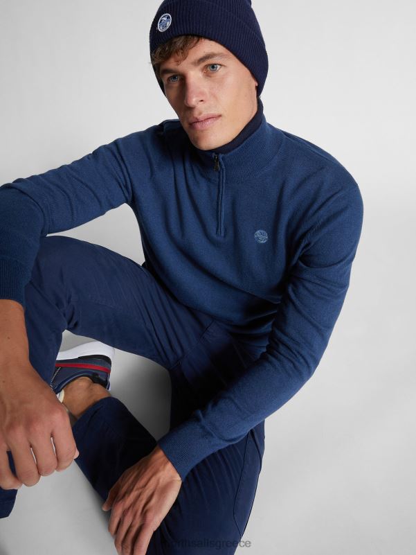 γρ North Sails άνδρες βραχυκυκλωτήρα με μισό φερμουάρ Ποσειδώνας melange NZP81319 είδη ένδυσης