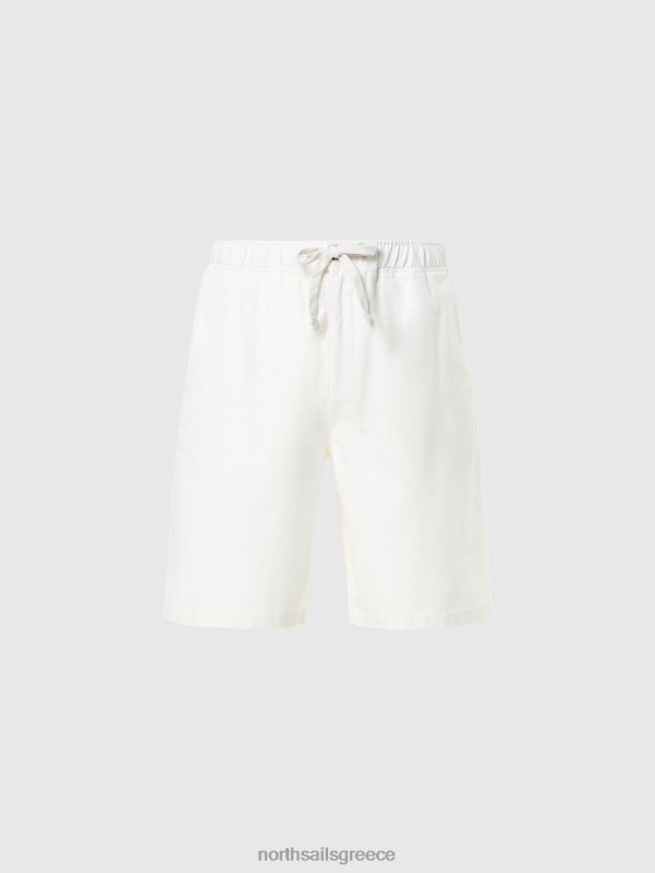 γρ North Sails άνδρες πλυμένο βαμβακερό λινό σορτς άσπρο NZP8327 είδη ένδυσης
