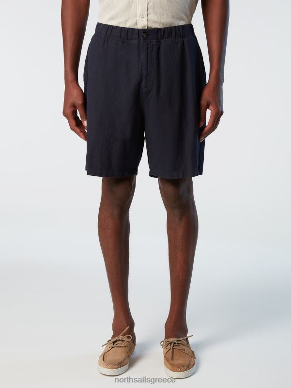 γρ North Sails άνδρες πλυμένο βαμβακερό λινό σορτς ναυτικό μπλε NZP8328 είδη ένδυσης