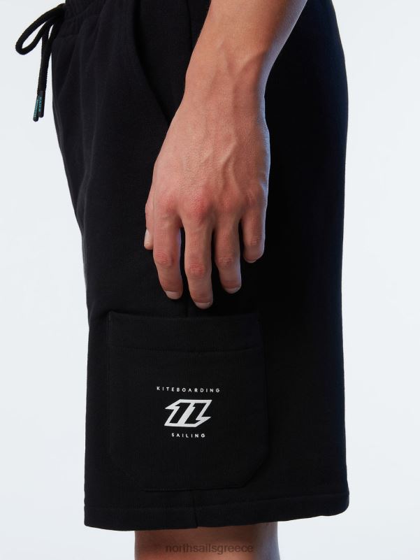 γρ North Sails άνδρες κοντό φούτερ μαύρος NZP8348 είδη ένδυσης