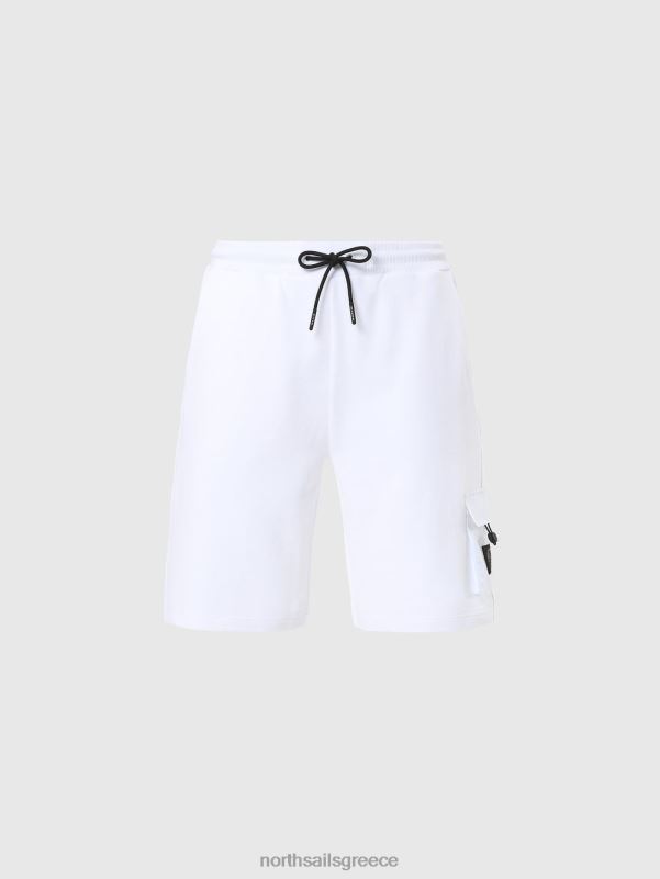 γρ North Sails άνδρες αθλητικό σορτς με πλαϊνή τσέπη άσπρο NZP8369 είδη ένδυσης