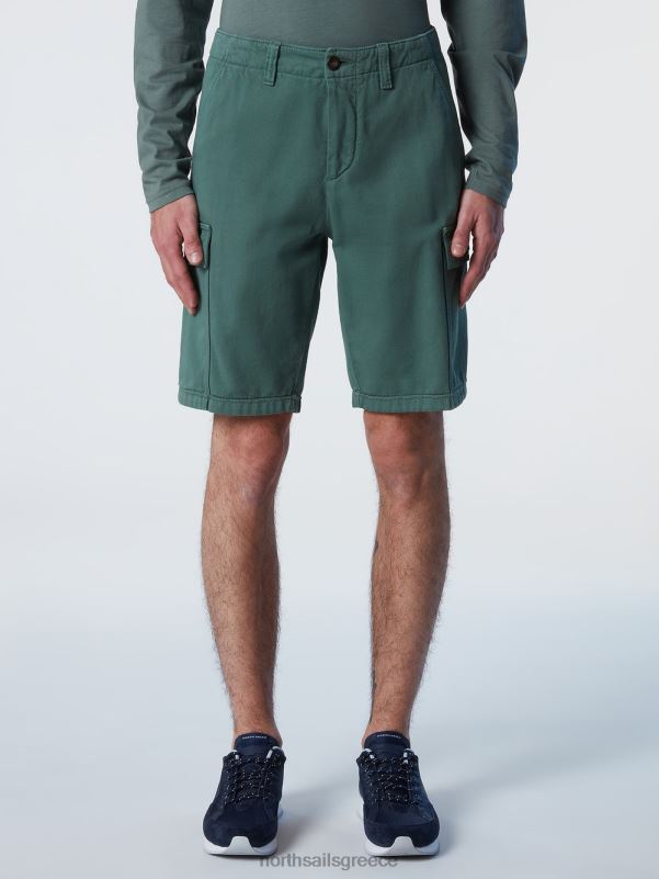 γρ North Sails άνδρες σορτς cargo από οργανικό βαμβάκι στρατιωτικό πράσινο NZP8362 είδη ένδυσης