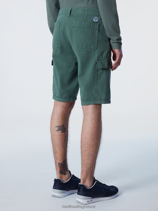 γρ North Sails άνδρες σορτς cargo από οργανικό βαμβάκι στρατιωτικό πράσινο NZP8362 είδη ένδυσης
