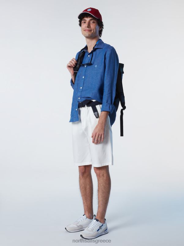 γρ North Sails άνδρες σορτς chino από οργανικό βαμβάκι άσπρο NZP8340 είδη ένδυσης