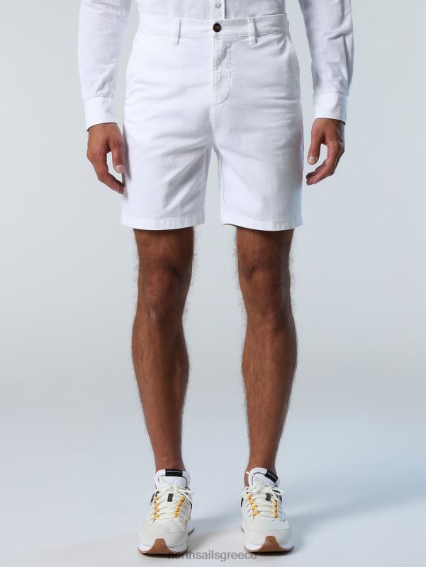 γρ North Sails άνδρες σορτς chino από οργανικό βαμβάκι άσπρο NZP8351 είδη ένδυσης