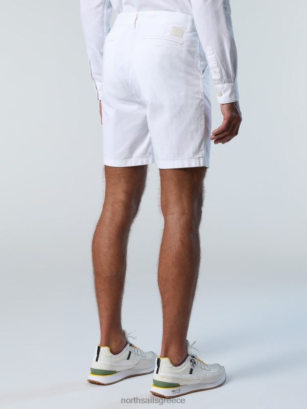 γρ North Sails άνδρες σορτς chino από οργανικό βαμβάκι άσπρο NZP8351 είδη ένδυσης