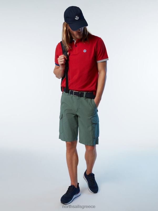γρ North Sails άνδρες σορτς φορτίου eco-poplin στρατιωτικό πράσινο NZP8335 είδη ένδυσης