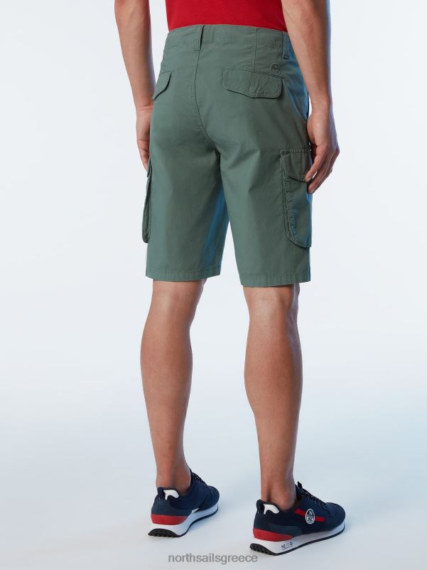 γρ North Sails άνδρες σορτς φορτίου eco-poplin στρατιωτικό πράσινο NZP8335 είδη ένδυσης