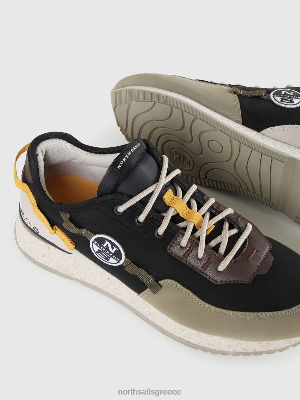 γρ North Sails άνδρες sneakers horizon shaft μαύρο-χακί-πολύχρωμο NZP8705 είδη υπόδησης