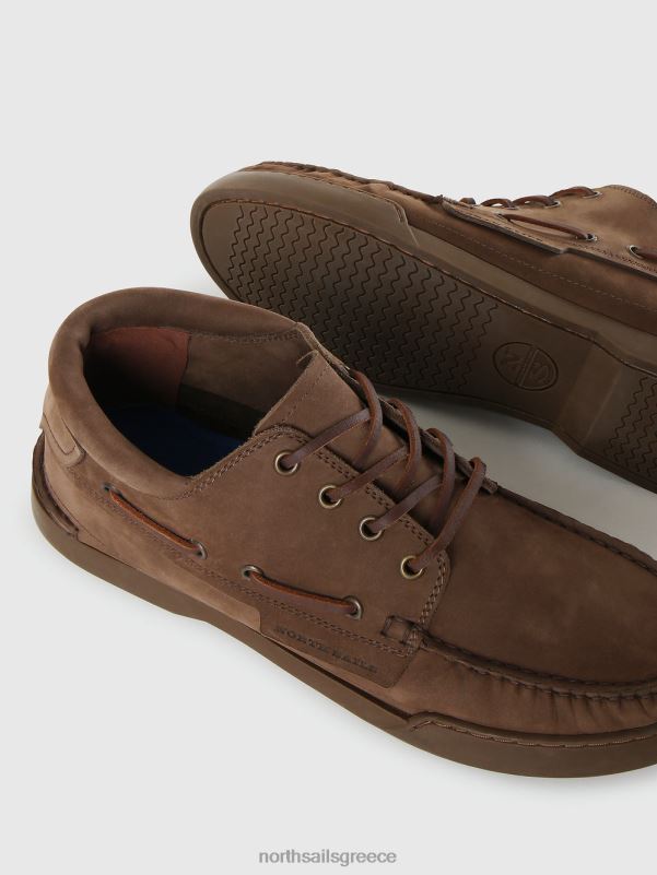 γρ North Sails άνδρες ουδέτερα παπούτσια για σκάφος στο κατάστρωμα καφέ NZP8697 είδη υπόδησης