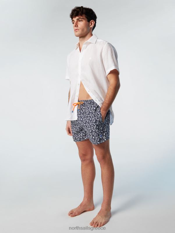 γρ North Sails άνδρες μαγιό σορτς με στάμπα παντού σύνθετο 74 NZP8424 ρούχα παραλίας