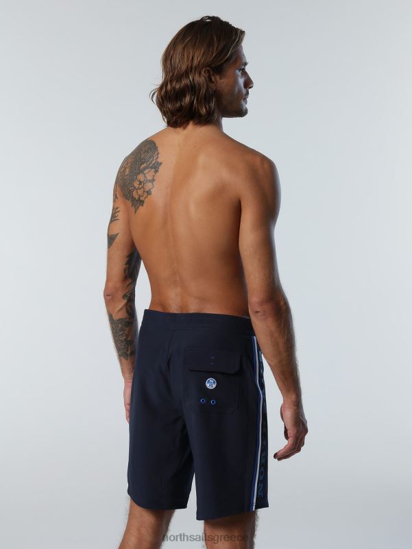 γρ North Sails άνδρες παντελόνι με ριγέ πλαϊνά ναυτικό μπλε NZP8399 ρούχα παραλίας