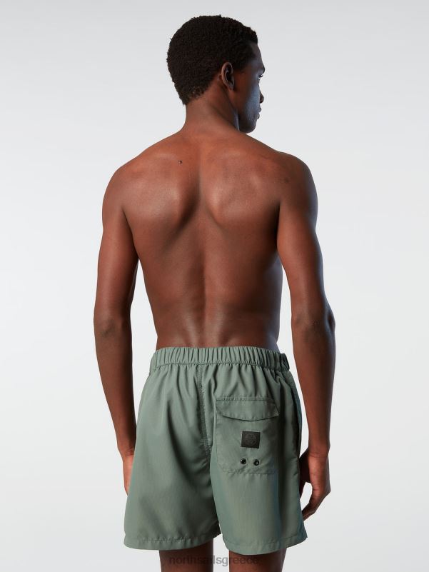 γρ North Sails άνδρες μαγιό σορτς με προσαρμοσμένο κόψιμο στρατιωτικό πράσινο NZP8404 ρούχα παραλίας