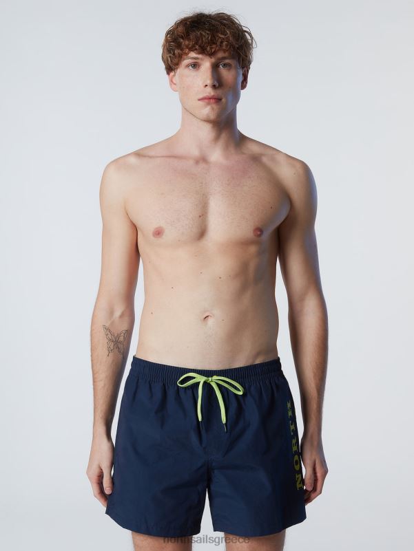 γρ North Sails άνδρες μαγιό σορτς με ανάγλυφη στάμπα ναυτικό μπλε NZP8411 ρούχα παραλίας